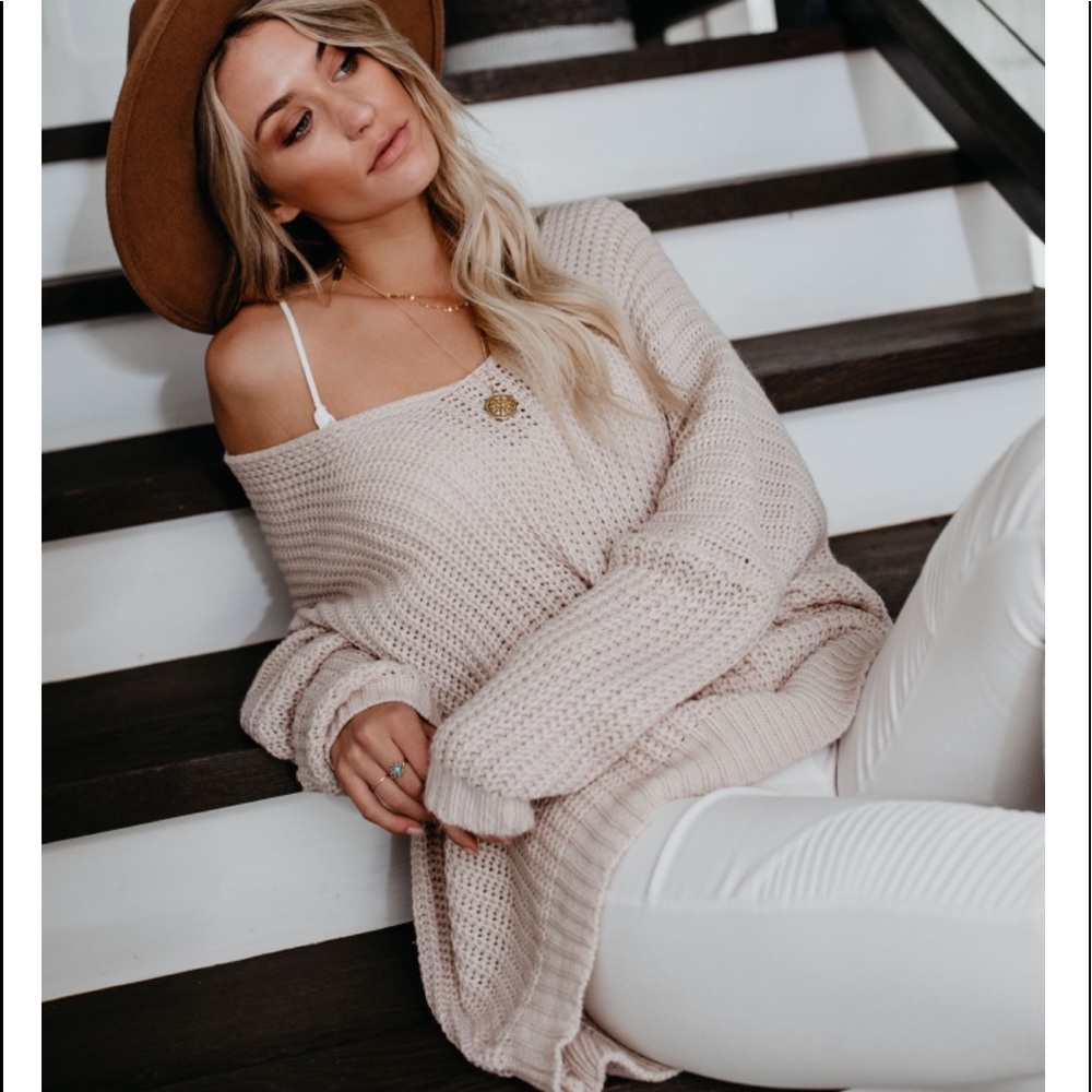SLYVIA V Neck Oversized Sweater - Picture 1 of 8